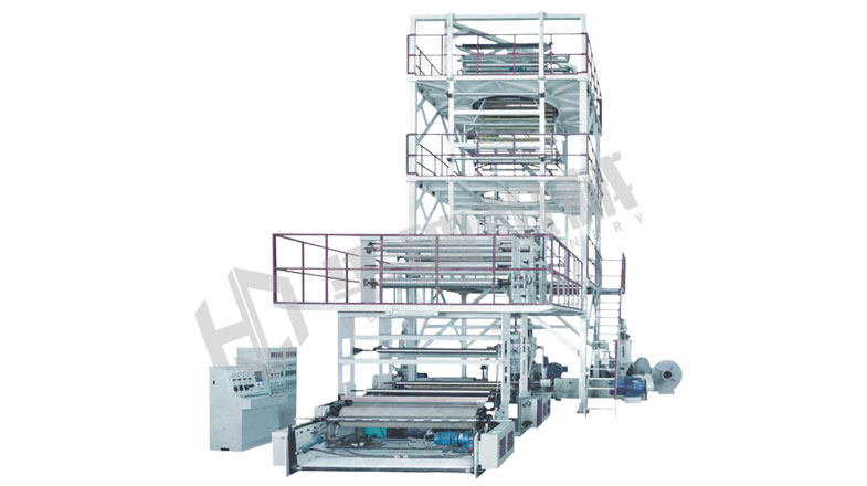 Three-layer Co-extrusion Internal Bubble Cooling Haul-off Rotary Film Product Line3SJG-50/55/65