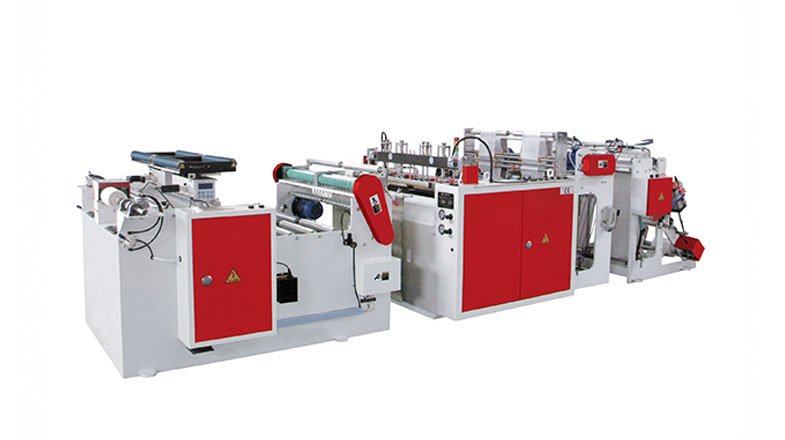 Two Lines High Speed Semi-automatic Bag-on-roll Making Machine With CoreHC-LJ500X2